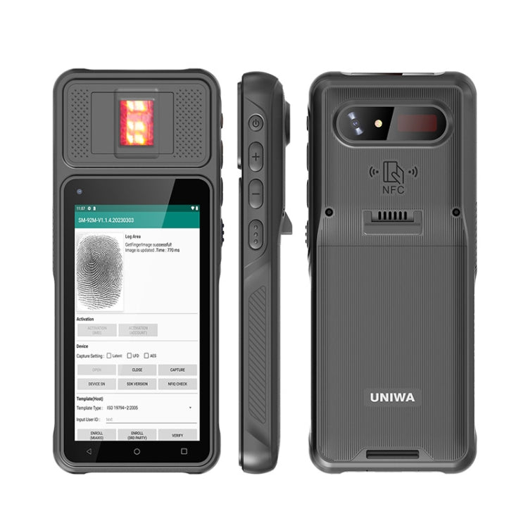 UNIWA F501 Handheld Scanner Phone, 2GB+32GB, 5.0 inch Android 12, MT6762 Octa Core, 4G Network, AU Plug (Black) - UNIWA by UNIWA | Online Shopping South Africa | PMC Jewellery | Buy Now Pay Later Mobicred