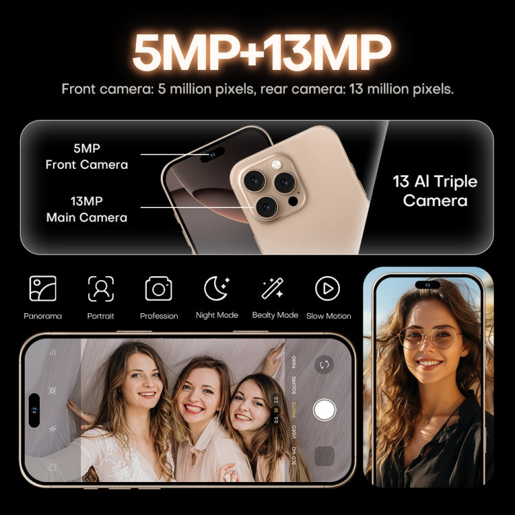 i16 Pro Max / A08, 3GB+32GB, 6.73 inch Screen, Face Identification, Android 8.1 MTK6753 Octa Core, Network: 3G, Dual SIM, UK Plug (Black) -  by PMC Jewellery | Online Shopping South Africa | PMC Jewellery | Buy Now Pay Later Mobicred