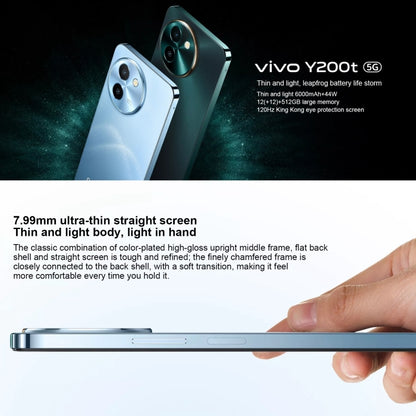 vivo Y200t, Dual Back Cameras, 12GB+512GB, Face ID Screen Fingerprint Identification, 6.72 inch Android 14.0 OriginOS 4 Snapdragon 6 Gen 1 Octa Core 2.2GHz, OTG, Network: 5G, Support Google Play (Dark Green) - vivo by vivo | Online Shopping South Africa | PMC Jewellery | Buy Now Pay Later Mobicred