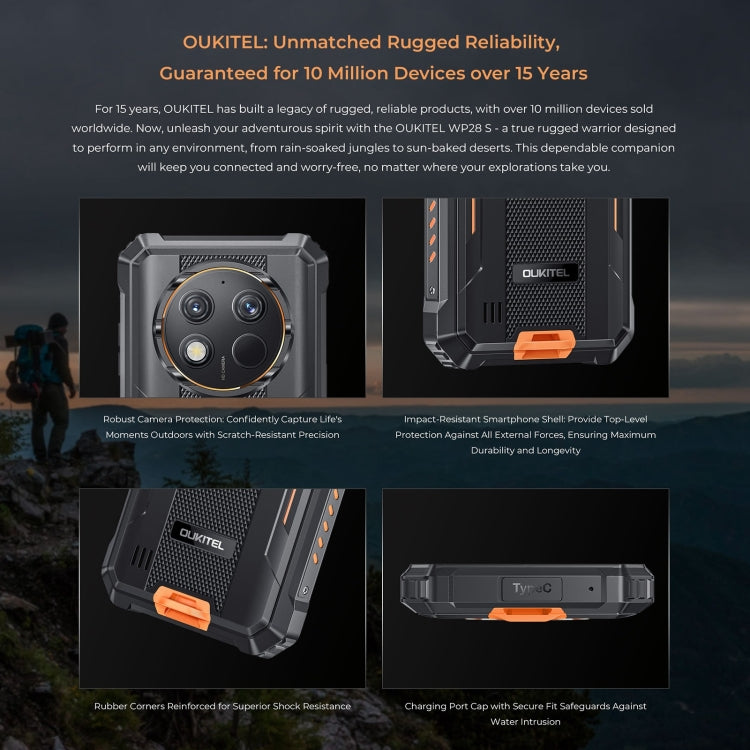 Oukitel WP28 S IP68/IP69K Rugged Phone, 4GB+128GB, Fingerprint, 6.52 inch Unisoc T606 Octa-core, NFC, OTG, Network: 4G (Grey) - OUKITEL by OUKITEL | Online Shopping South Africa | PMC Jewellery | Buy Now Pay Later Mobicred