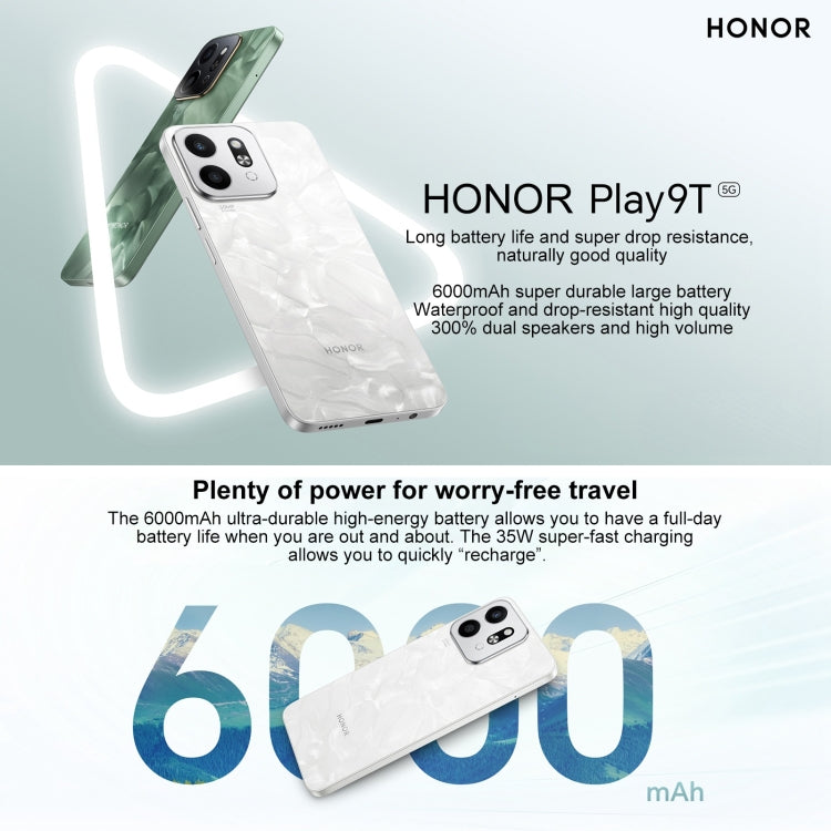 Honor Play9T 5G, 12GB+256GB, 6.77 inch MagicOS 8.0 Qualcomm Snapdragon 4 Gen2 Octa Core up to 2.2GHz, Network: 5G, OTG, Not Support Google Play (White) - free shipping - PMC Jewellery - Order now!