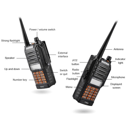 BaoFeng BF-UV9Rplus 16W Waterproof Dual Band Radio Handheld Antenna Walkie Talkie, US Plug - Handheld Walkie Talkie by BAOFENG | Online Shopping South Africa | PMC Jewellery | Buy Now Pay Later Mobicred