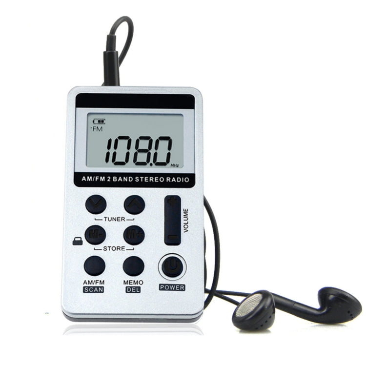 Portable AM / FM Two Bands Rechargeable Stereo Radio Mini Receiver with & LCD Screen & Earphone Jack & Lanyard (White) - Radio Player by PMC Jewellery | Online Shopping South Africa | PMC Jewellery | Buy Now Pay Later Mobicred