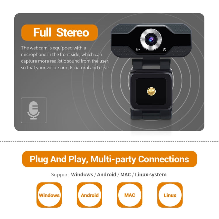ESCAM PVR006 HD 1080P USB2.0 HD Webcam with Microphone for PC - free shipping - PMC Jewellery - Order now!