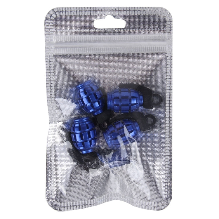 4 PCS Universal Grenade Shaped Car Tire Valve Caps(Dark Blue) - Tire Valve Caps by PMC Jewellery | Online Shopping South Africa | PMC Jewellery