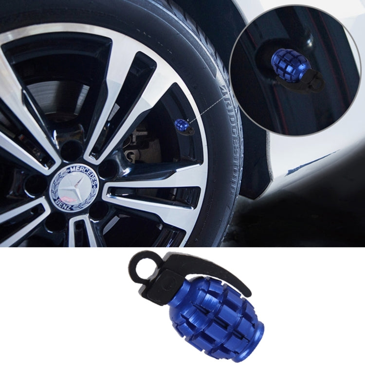 4 PCS Universal Grenade Shaped Car Tire Valve Caps(Dark Blue) - Tire Valve Caps by PMC Jewellery | Online Shopping South Africa | PMC Jewellery