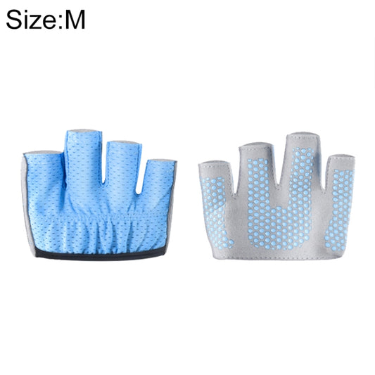 Half Finger Yoga Gloves Anti-skid Sports Gym Palm Protector, Size: M, Palm Circumference: 18cm(Blue) - Yoga Socks & Shoes by PMC Jewellery | Online Shopping South Africa | PMC Jewellery | Buy Now Pay Later Mobicred