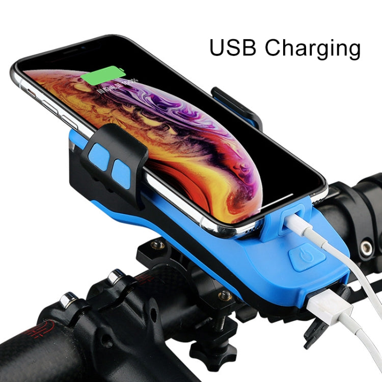 Multifunction 4  in 1 Phone Holder Bicycle Bell Cycling Lamp Flashlight(Black) - Headlights by PMC TechLife | Online Shopping South Africa | PMC TechLife | Buy Now Pay Later Mobicred