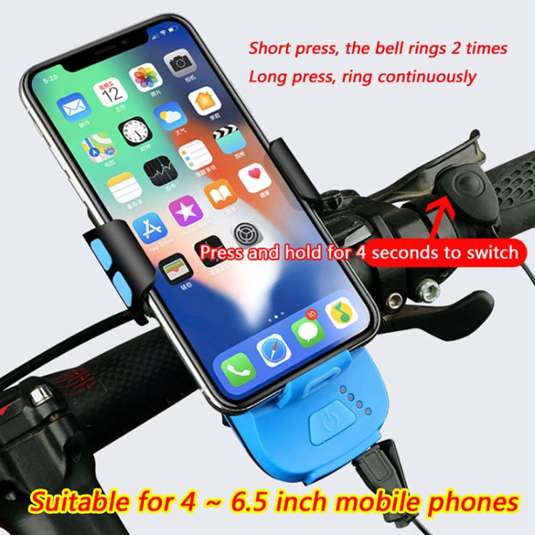 Multifunction 4  in 1 Phone Holder Bicycle Bell Cycling Lamp Flashlight(Red) - Headlights by PMC TechLife | Online Shopping South Africa | PMC TechLife | Buy Now Pay Later Mobicred