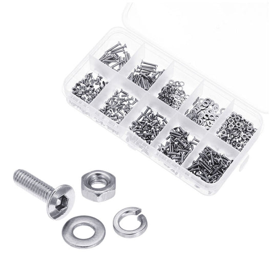 600 PCS M2 304 Stainless Steel Hex Socket Flat Head Screw Washer Nut Kit - Screws by PMC Jewellery | Online Shopping South Africa | PMC Jewellery | Buy Now Pay Later Mobicred