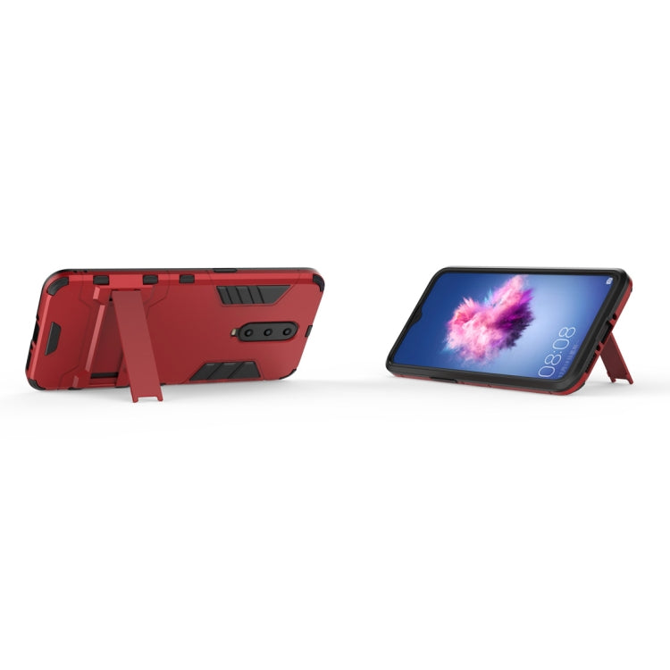 Shockproof PC + TPU  Case for OPPO R17 Pro, with Holder (Red) - OPPO Cases by PMC Jewellery | Online Shopping South Africa | PMC Jewellery