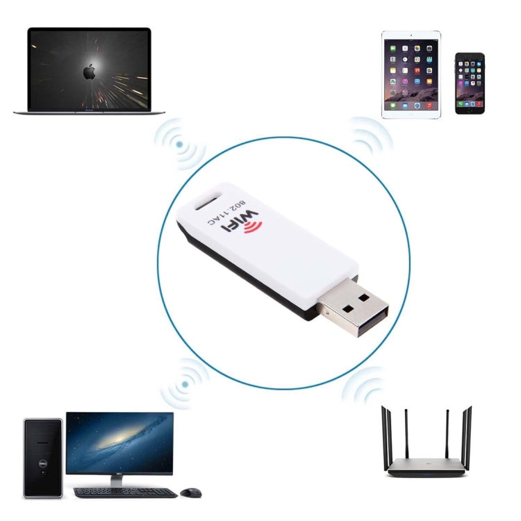 2.4GHz / 5GHz Dual-Band Support 802.11ac USB WiFi Wireless Adapter - USB Network Adapter by PMC Jewellery | Online Shopping South Africa | PMC Jewellery | Buy Now Pay Later Mobicred