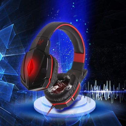 KOTION EACH G4000 Stereo Gaming Headphone Headset Headband with Mic Volume Control LED Light for PC Gamer,Cable Length: About 2.2m(Red + Black) - Multimedia Headset by KOTION EACH | Online Shopping South Africa | PMC Jewellery | Buy Now Pay Later Mobicred