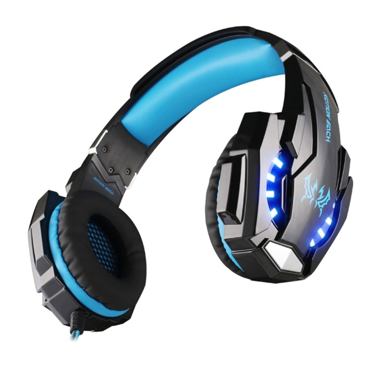 KOTION EACH G9000 3.5mm Game Gaming Headphone Headset Earphone Headband with Microphone LED Light for Laptop / Tablet / Mobile Phones,Cable Length: About 2.2m(Black Blue) - Multimedia Headset by KOTION EACH | Online Shopping South Africa | PMC Jewellery | Buy Now Pay Later Mobicred