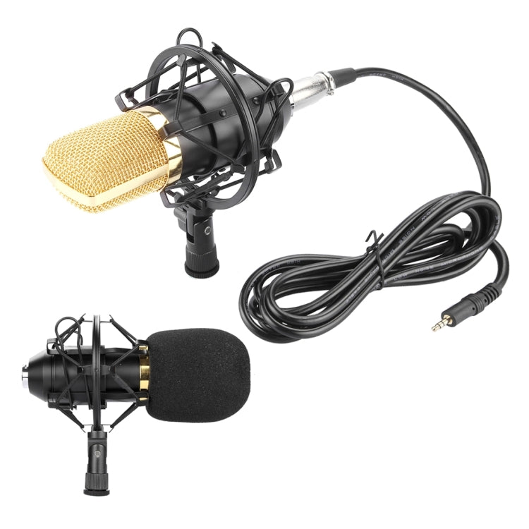 FIFINE F-700 Professional Condenser Sound Recording Microphone with Shock Mount for Studio Radio Broadcasting & Live Boardcast, 3.5mm Earphone Port, Cable Length: 2.5m(Black) - Microphone by PMC Jewellery | Online Shopping South Africa | PMC Jewellery | Buy Now Pay Later Mobicred