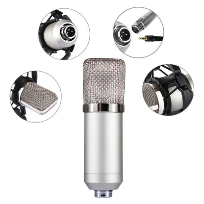 FIFINE F-700 Professional Condenser Sound Recording Microphone with Shock Mount for Studio Radio Broadcasting & Live Boardcast, 3.5mm Earphone Port, Cable Length: 2.5m(Silver) - Microphone by PMC Jewellery | Online Shopping South Africa | PMC Jewellery | Buy Now Pay Later Mobicred