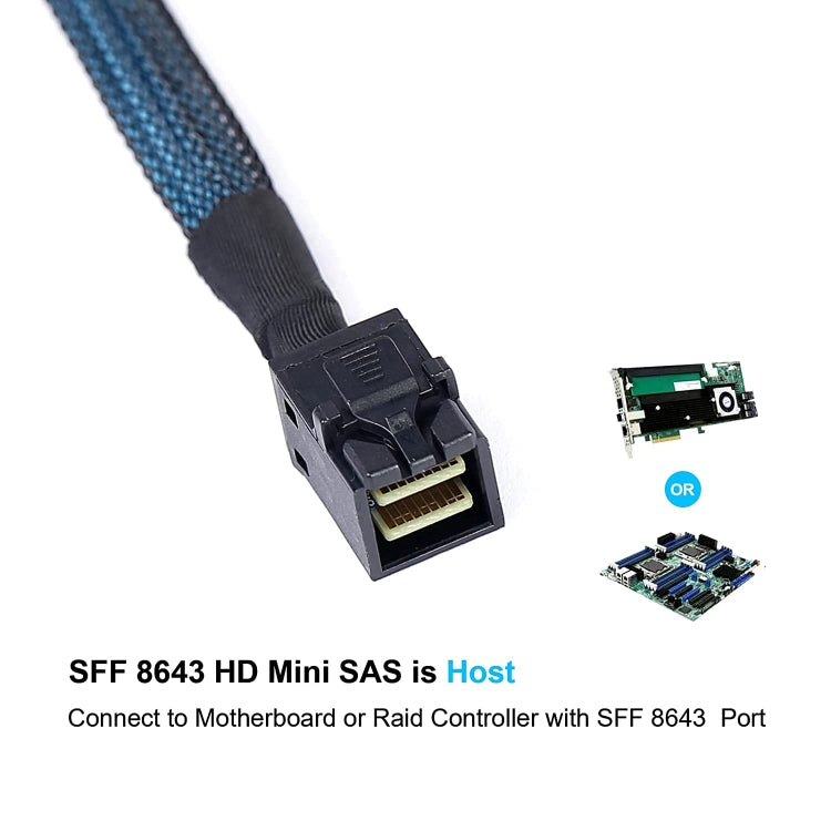 Mini SAS SFF-8643 Host to 7-Pin 4 SATA Target Hard Disk 6Gbps Data Server Raid Cable, Length: 1m - eSATA & SATA & IDE by PMC Jewellery | Online Shopping South Africa | PMC Jewellery | Buy Now Pay Later Mobicred
