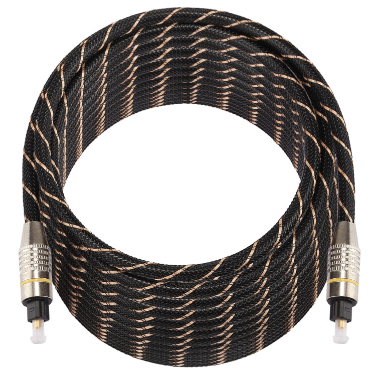 15m OD6.0mm Gold Plated Metal Head Woven Net Line Toslink Male to Male Digital Optical Audio Cable - Audio Optical Cables by PMC Jewellery | Online Shopping South Africa | PMC Jewellery | Buy Now Pay Later Mobicred