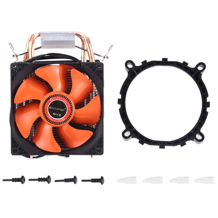 CoolAge AMD CPU Heatsink Hydraulic Bearing Cooling Fan Double Cooling Fan 3 Pin for Intel LGA775 115X AM2 AM3 AM4 FM1 FM2 1366 - Fan Cooling by PMC Jewellery | Online Shopping South Africa | PMC Jewellery | Buy Now Pay Later Mobicred