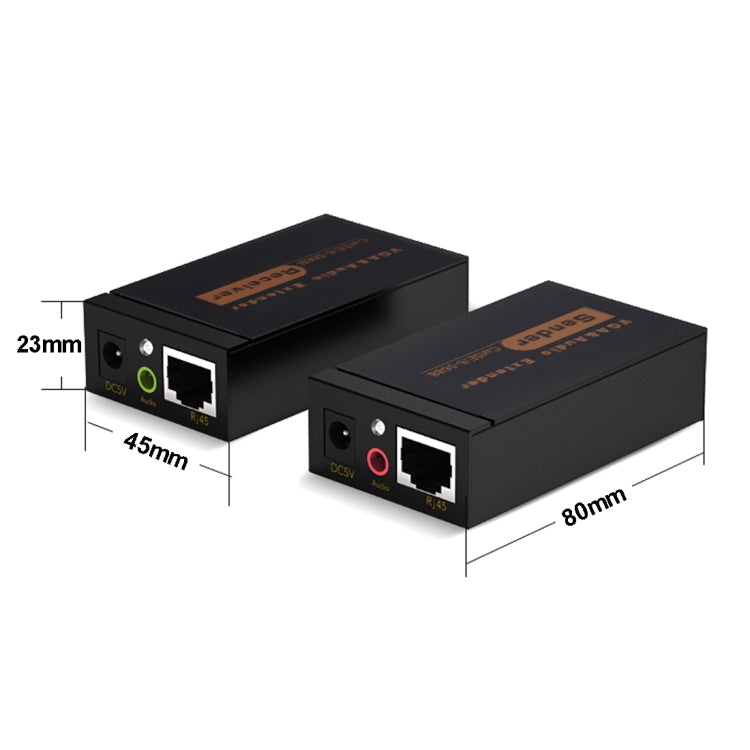 VGA & Audio Extender 1920x1440 HD 100m Cat5e / 6-568B Network Cable Sender Receiver Adapter, EU Plug(Black) - VGA Extender by PMC Jewellery | Online Shopping South Africa | PMC Jewellery | Buy Now Pay Later Mobicred