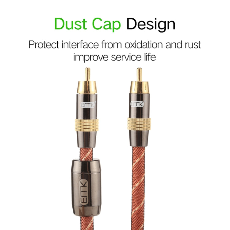 EMK TZ/A 1m OD8.0mm Gold Plated Metal Head RCA to RCA Plug Digital Coaxial Interconnect Cable Audio / Video RCA Cable - RCA Cable by EMK | Online Shopping South Africa | PMC Jewellery | Buy Now Pay Later Mobicred