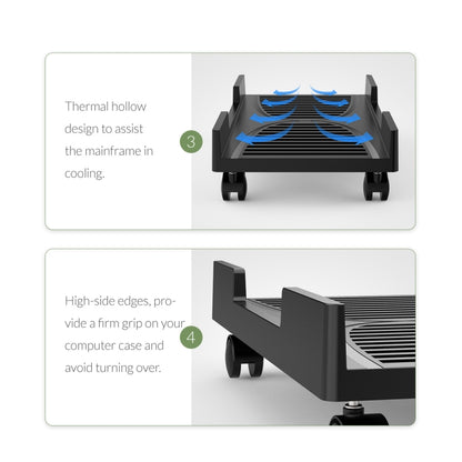 ORICO CPB3-BK-BP Computer Host Bracket with Wheels - Host Bracket by ORICO | Online Shopping South Africa | PMC Jewellery | Buy Now Pay Later Mobicred