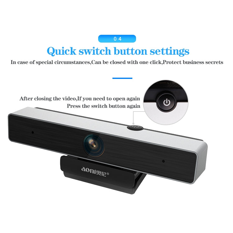 aoni C90 1080P HD Business Smart Computer Camera with Microphone - free shipping - PMC Jewellery - Order now!