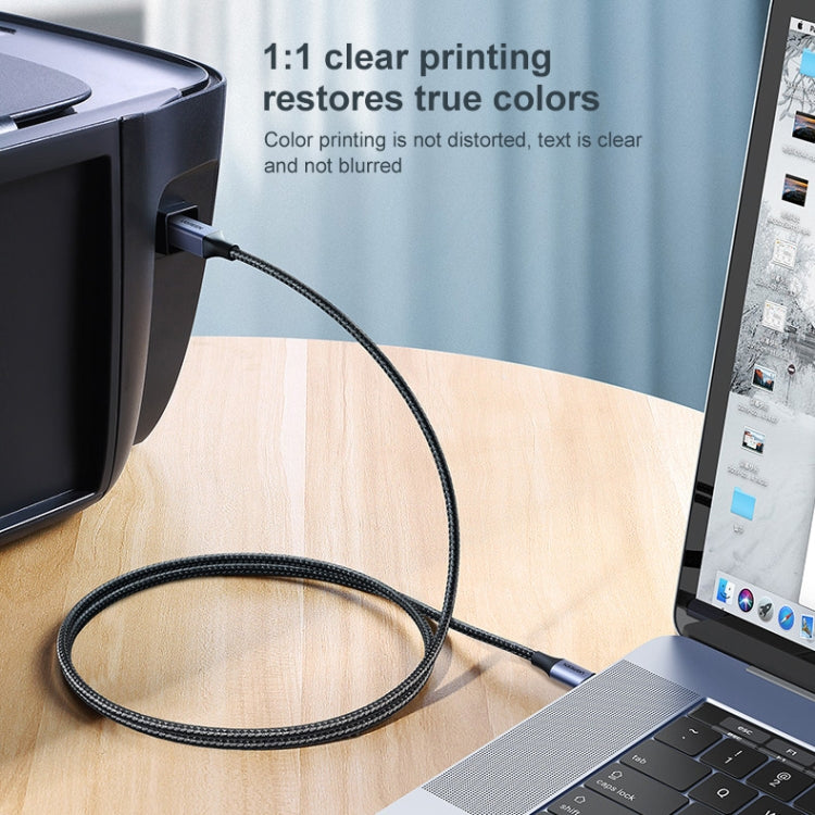 Ugreen Type-C / USB-C to Type-B Printer Nylon Braid Connect Data Cable, Length: 1.5m - free shipping - PMC TechLife - Order now!