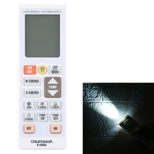 Chunghop K-2988E Universal A/C Remote Controller with Flashlight - Air-Conditioner by CHUNGHOP | Online Shopping South Africa | PMC Jewellery | Buy Now Pay Later Mobicred