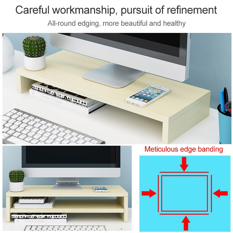 2 Layers Wooden Monitor Stand PC Computer Screen Monitor Riser, B Version (White) - Laptop Stand by PMC Jewellery | Online Shopping South Africa | PMC Jewellery | Buy Now Pay Later Mobicred