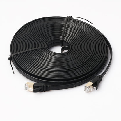 15m CAT7 10 Gigabit Ethernet Ultra Flat Patch Cable for Modem Router LAN Network - Built with Shielded RJ45 Connectors (Black) - Lan Cable and Tools by PMC Jewellery | Online Shopping South Africa | PMC Jewellery | Buy Now Pay Later Mobicred