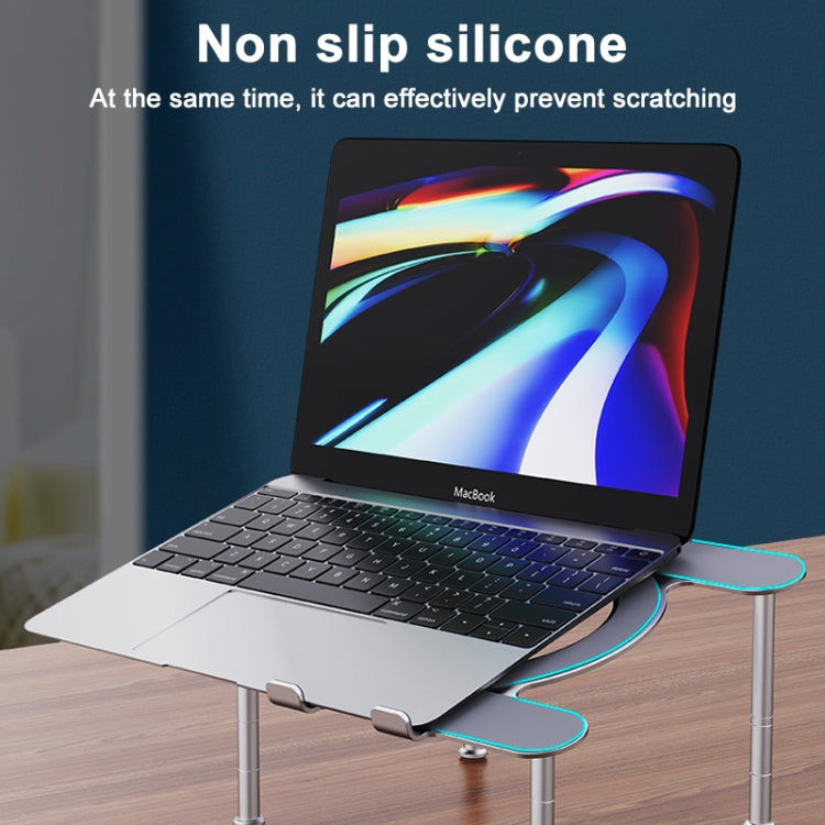 R-JUST BJ03 Universal Detachable Bench Shape Aluminum Alloy Angle Adjustable Laptop Stand - MacBook Holder by R-JUST | Online Shopping South Africa | PMC Jewellery | Buy Now Pay Later Mobicred