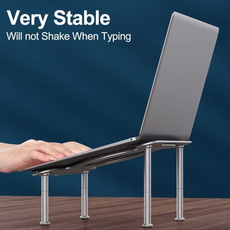 R-JUST BJ03 Universal Detachable Bench Shape Aluminum Alloy Angle Adjustable Laptop Stand - MacBook Holder by R-JUST | Online Shopping South Africa | PMC Jewellery | Buy Now Pay Later Mobicred