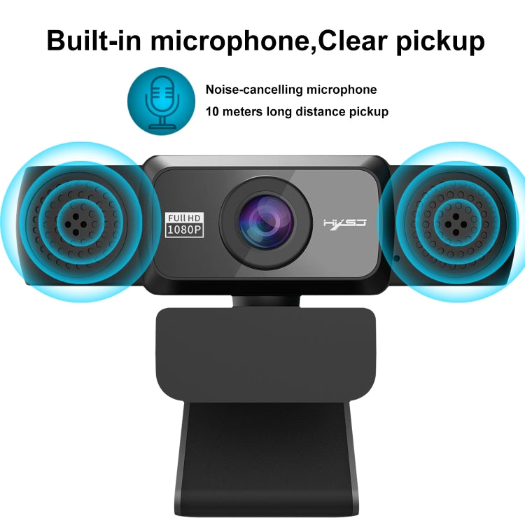 HXSJ S5 1080P Adjustable HD Video Webcam PC Camera with Microphone(Black) - HD Camera by HXSJ | Online Shopping South Africa | PMC Jewellery | Buy Now Pay Later Mobicred