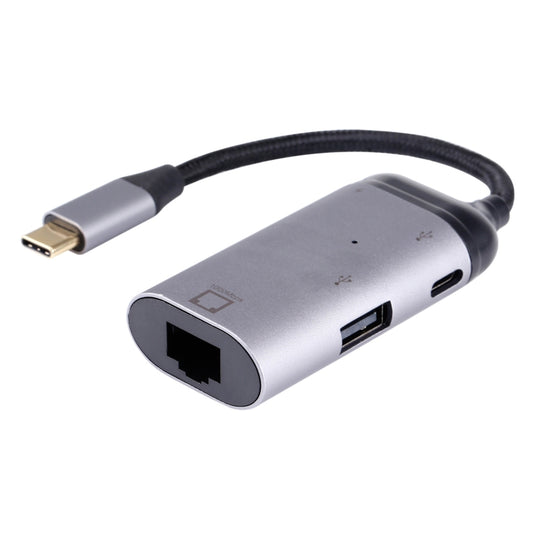 Type-C / USB-C Male to RJ45 Female  + Type-C / USB-C Female + USB Female Adapter Converter - Cable & Adapters by PMC Jewellery | Online Shopping South Africa | PMC Jewellery | Buy Now Pay Later Mobicred