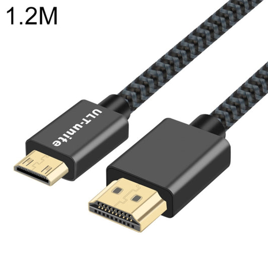 ULT-unite Gold-plated Head HDMI 2.0 Male to Mini HDMI Male Nylon Braided Cable, Cable Length: 1.2m(Black) - Cable by ult-unite | Online Shopping South Africa | PMC Jewellery | Buy Now Pay Later Mobicred