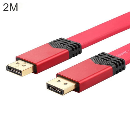 4K 60Hz DisplayPort 1.2 Male to DisplayPort 1.2 Male Aluminum Shell Flat Adapter Cable, Cable Length: 2m (Red) -  by PMC Jewellery | Online Shopping South Africa | PMC Jewellery | Buy Now Pay Later Mobicred