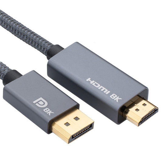 DisplayPort Male to HDMI Male 8K 30Hz HD Braided Adapter Cable, Cable Length: 2m -  by PMC Jewellery | Online Shopping South Africa | PMC Jewellery | Buy Now Pay Later Mobicred