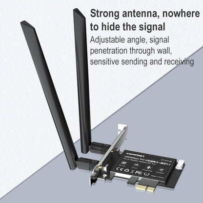 COMFAST CF-AX180 1800Mbps PCI-E Bluetooth 5.2 Dual Frequency Gaming WiFi 6 Wireless Network Card without Heat Sink - USB Network Adapter by COMFAST | Online Shopping South Africa | PMC Jewellery | Buy Now Pay Later Mobicred