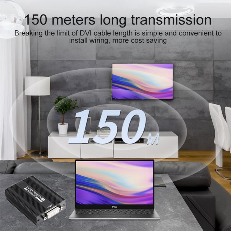 Measy DVI1815 DVI Extender Transmitter and Receiver Converter, POE Single Power Supply, Transmission Distance: 150m(UK Plug) - free shipping - PMC Jewellery - Order now!