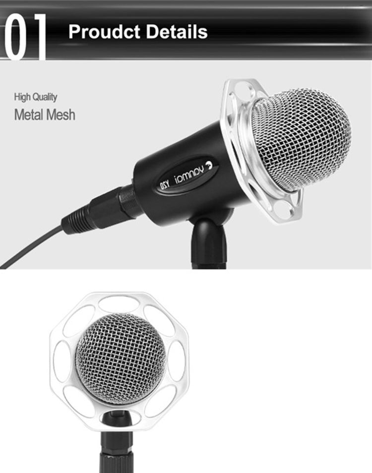 Yanmai Y20 Professional Game Condenser Microphone  with Tripod Holder, Cable Length: 1.8m, Compatible with PC and Mac for  Live Broadcast Show, KTV, etc.(Black) - Microphone by Yanmai | Online Shopping South Africa | PMC TechLife | Buy Now Pay Later Mobicred