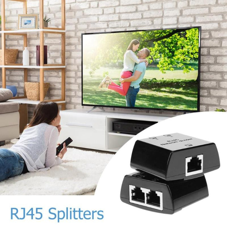 RJ45 to 2 x RJ45 Ethernet Network Coupler Thunder Lightning Protection (White) - Network Hubs by PMC Jewellery | Online Shopping South Africa | PMC Jewellery | Buy Now Pay Later Mobicred