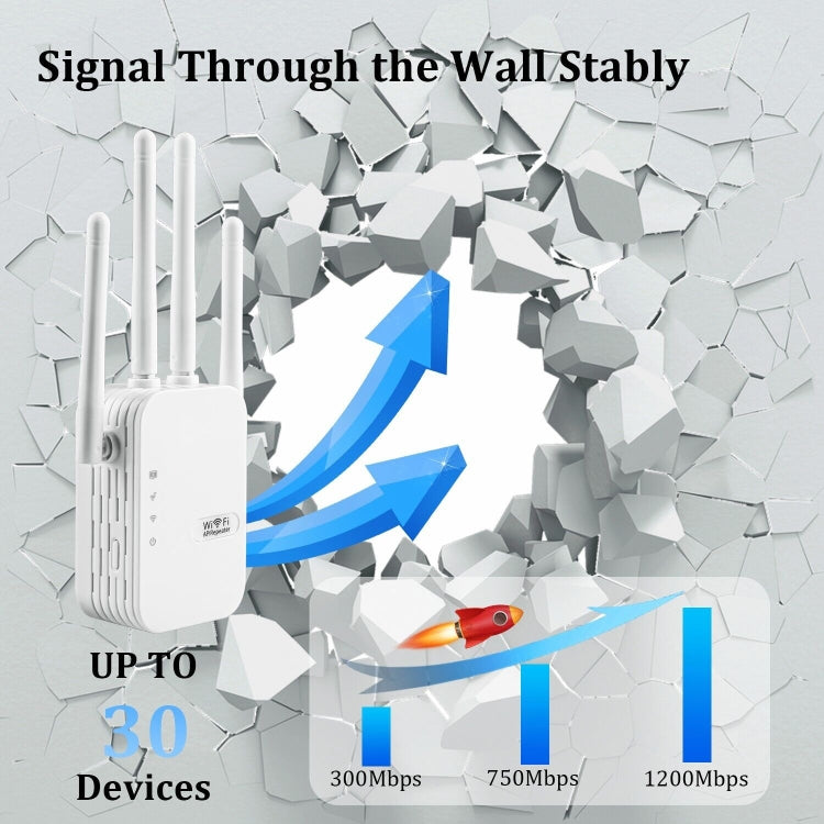 ZX-R08 1200Mbps 2.4G/5G Dual-Band WiFi Repeater Signal Amplifier, US Plug - Wireless Routers by PMC Jewellery | Online Shopping South Africa | PMC Jewellery | Buy Now Pay Later Mobicred