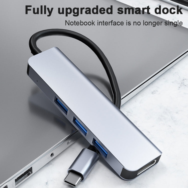 2008N 4 In 1 USB 3.0 x3 + HDMI Multi-function Intelligent Type-C / USB-C HUB Docking Station - USB HUB by PMC Jewellery | Online Shopping South Africa | PMC Jewellery | Buy Now Pay Later Mobicred