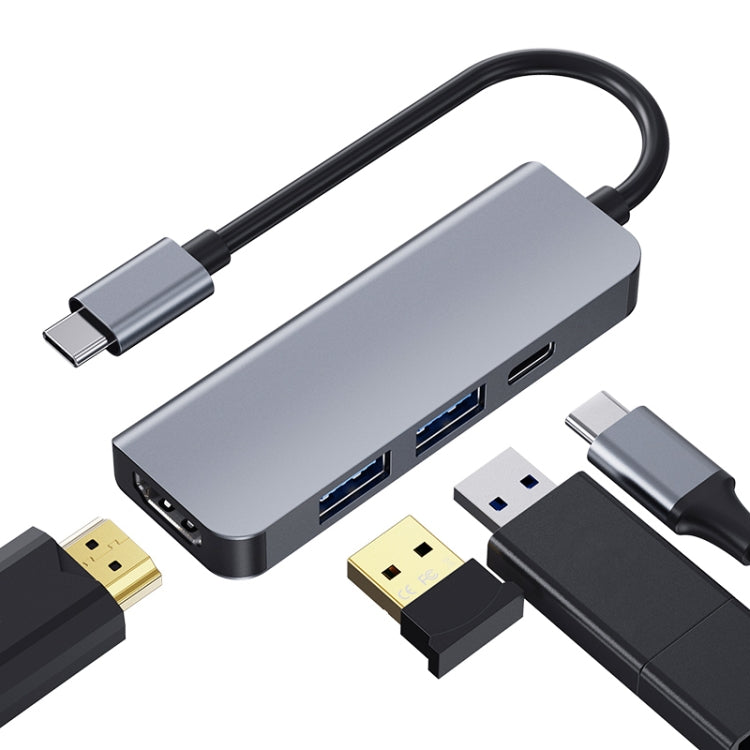 2008N 4 In 1 USB 3.0 x2 + HDMI + PD Multi-function Intelligent Type-C / USB-C HUB Docking Station - USB HUB by PMC Jewellery | Online Shopping South Africa | PMC Jewellery | Buy Now Pay Later Mobicred