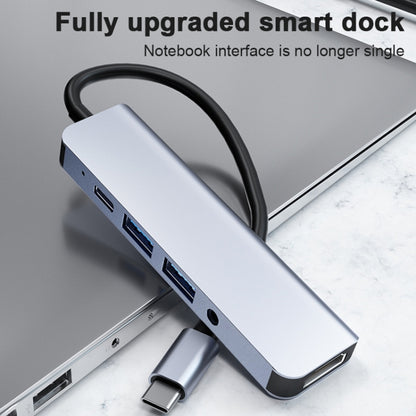 2008N 5 In 1 USB 3.0 x2 + HDMI + PD + 3.5mm Port Multi-function Intelligent Type-C / USB-C HUB Docking Station - USB HUB by PMC Jewellery | Online Shopping South Africa | PMC Jewellery | Buy Now Pay Later Mobicred