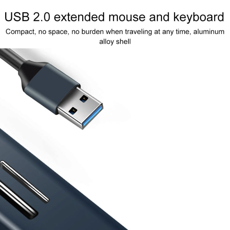 15101 5 in 1 USB3.0 to 3 x USB + SD / TF Card Reader HUB Adapter (Blue) - USB 3.0 HUB by PMC TechLife | Online Shopping South Africa | PMC TechLife | Buy Now Pay Later Mobicred