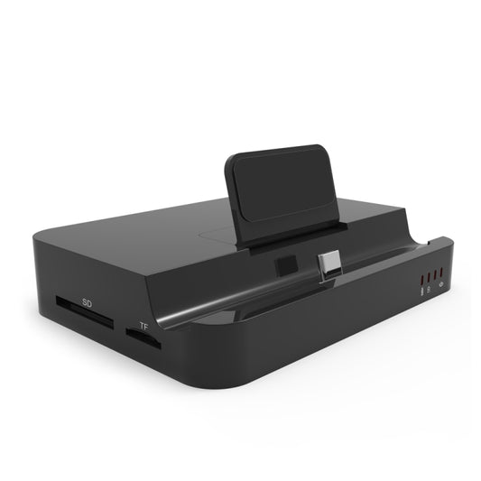 9138 6 in 1 USB-C / Type-C to 4K HDMI + 2 x USB 3.0 + Type-C + SD / TF Card Reader Multifunctional HUB Docking Station with Holder (Black) - USB HUB by PMC Jewellery | Online Shopping South Africa | PMC Jewellery | Buy Now Pay Later Mobicred