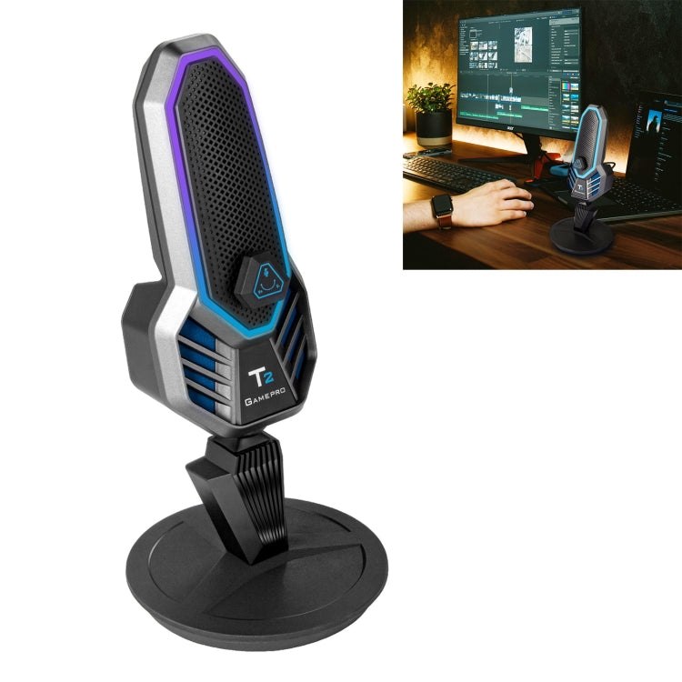 Yanmai T2 USB Gaming Condenser Microphone with RGB Lighting - Microphone by Yanmai | Online Shopping South Africa | PMC Jewellery | Buy Now Pay Later Mobicred