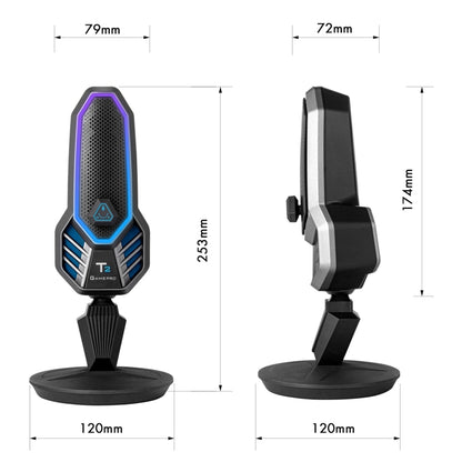 Yanmai T2 USB Gaming Condenser Microphone with RGB Lighting - Microphone by Yanmai | Online Shopping South Africa | PMC Jewellery | Buy Now Pay Later Mobicred